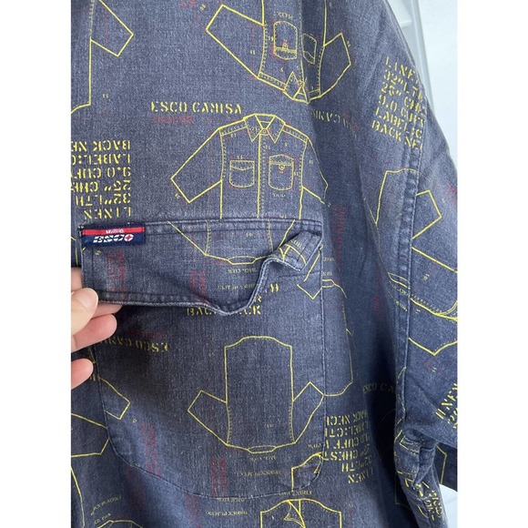 VTG Willie Esco Short Sleeve Button Up Shirt Blue Men's Size 3XL - Picture 5 of 11